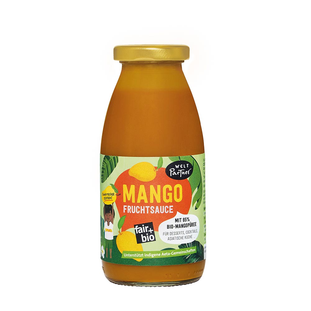 Mango-Fruchtsauce, bio°, 250ml, vegan - tropisch-fruchtig, mit Bio-Mangopüree von Preda/Philippinen